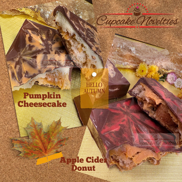 Pumpkin Cheesecake Stuffed Chocolate Bar Dessert Chocolate Bar Thanksgiving Fall Chocolate Holiday Gift Ideas Local Houston pickup or shipping