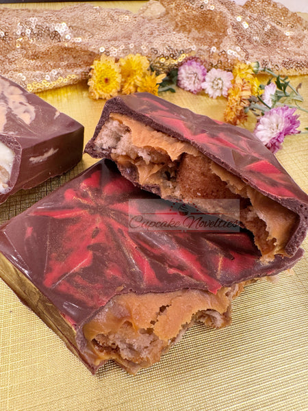 Pumpkin Cheesecake Stuffed Chocolate Bar Dessert Chocolate Bar Thanksgiving Fall Chocolate Holiday Gift Ideas Local Houston pickup or shipping