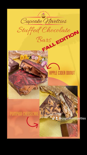 Pumpkin Cheesecake Stuffed Chocolate Bar Dessert Chocolate Bar Thanksgiving Fall Chocolate Holiday Gift Ideas Local Houston pickup or shipping
