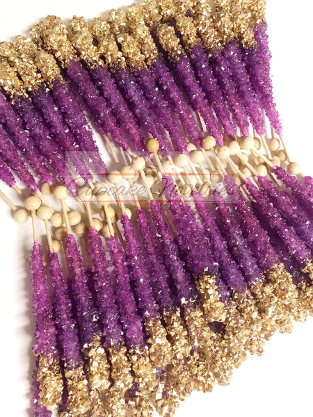 Purple Gold Birthday Pink Gold Birthday Purple Gold Wedding Favors Gold Rock Candy Pink Gold Baby Shower Gold Bridal Shower Dessert Table