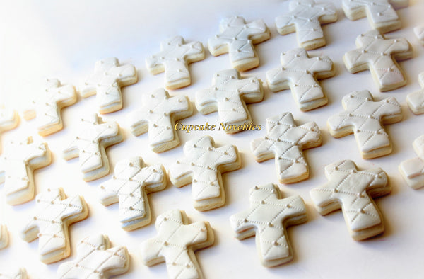 First Communion Cookies Baptism Cookies Christening Cross Cookies Gifts Custom Decorated Sugar Cookies Edible Christian Baptism Favors Dessert
