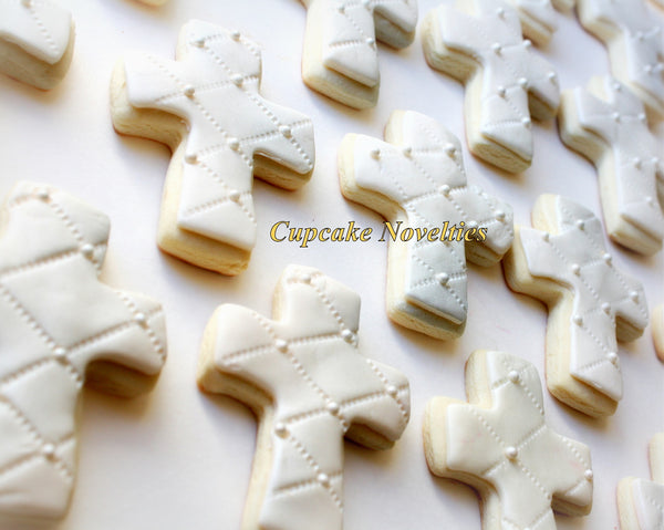 First Communion Cookies Baptism Cookies Christening Cross Cookies Gifts Custom Decorated Sugar Cookies Edible Christian Baptism Favors Dessert