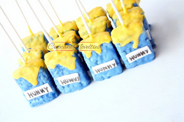 Winnie The Pooh Birthday Winnie the Pooh Baby Shower Winnie the Pooh Cookies Chocolate Rice Krispie Treats Pooh Baby Shower Hunny Pots