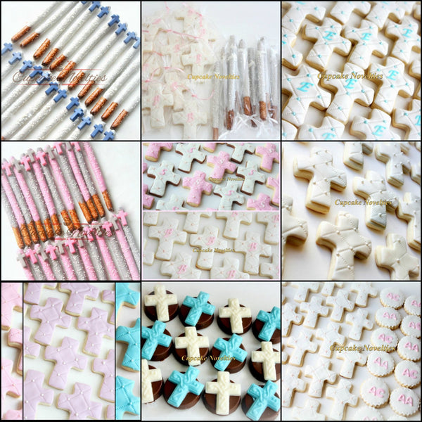 Baptism Cookies First Holy Communion Cookies Christening Cookies Cross Cookies Baptism Favors Christening Favors Baptism Rice Krispie Treats