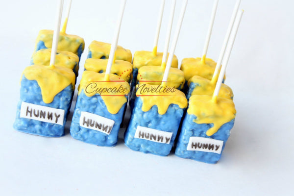 Winnie The Pooh Birthday Winnie the Pooh Baby Shower Winnie the Pooh Cookies Chocolate Rice Krispie Treats Pooh Baby Shower Hunny Pots