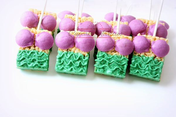 Mermaid Birthday Purple Green Mermaid Dress Cookies Seashells Under the Sea Baby Shower Bridal Shower Idea Ocean Cookie Beach Wedding Favors