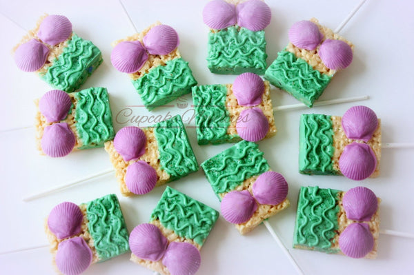 Mermaid Birthday Purple Green Mermaid Dress Cookies Seashells Under the Sea Baby Shower Bridal Shower Idea Ocean Cookie Beach Wedding Favors