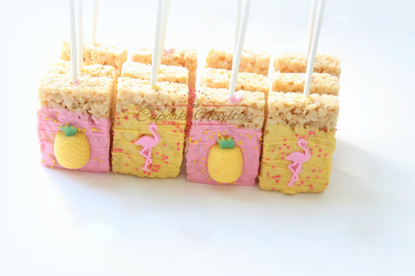 Pineapple Cookies Flamingo Cookies Pineapple Rice Krispies Tropical Party Luau Cookies Luau Birthday Lets Flamingle Summer Party Luau Party