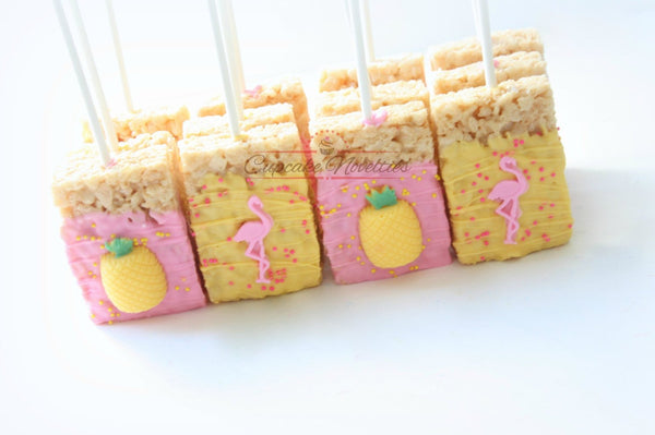 Pineapple Cookies Flamingo Cookies Pineapple Rice Krispies Tropical Party Luau Cookies Luau Birthday Lets Flamingle Summer Party Luau Party