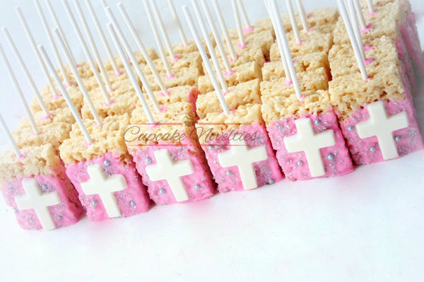 Baptism Cookies First Holy Communion Cookies Christening Cookies Cross Cookies Baptism Favors Christening Favors Baptism Rice Krispie Treats