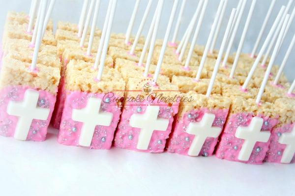 Baptism Cookies First Holy Communion Cookies Christening Cookies Cross Cookies Baptism Favors Christening Favors Baptism Rice Krispie Treats