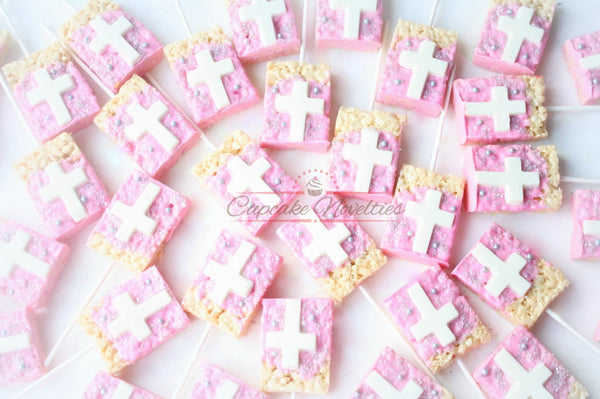 Baptism Cookies First Holy Communion Cookies Christening Cookies Cross Cookies Baptism Favors Christening Favors Baptism Rice Krispie Treats