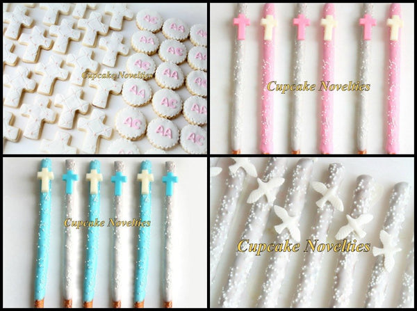 Baptism Cookies First Holy Communion Cookies Christening Cookies Cross Cookies Baptism Favors Christening Favors Baptism Rice Krispie Treats