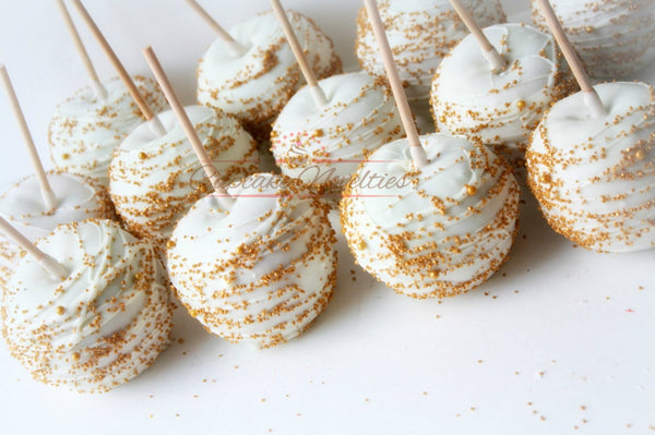 White Gold Birthday Pink Gold Birthday White Gold Wedding Favor Gold Chocolate Rice Krispie Treats Pink Gold Baby Shower Gold Bridal Shower