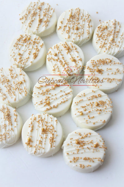 White Gold Birthday Pink Gold Birthday White Gold Wedding Favor Gold Chocolate Oreos Pink Gold Baby Shower Gold Bridal Shower Dessert Table