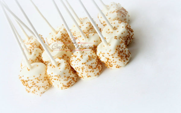 White Gold Birthday Pink Gold Birthday White Gold Wedding Favor Gold Chocolate Marshmallows Pink Gold Baby Shower Gold Bridal Shower Dessert