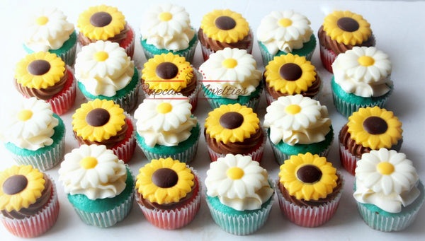 Cowgirl Birthday Party Spring Cupcakes Rustic Sunflower Cupcakes Daisy Cupcakes Toppers Garden Cupcake Toppers Mothers Day Cupcake Toppers