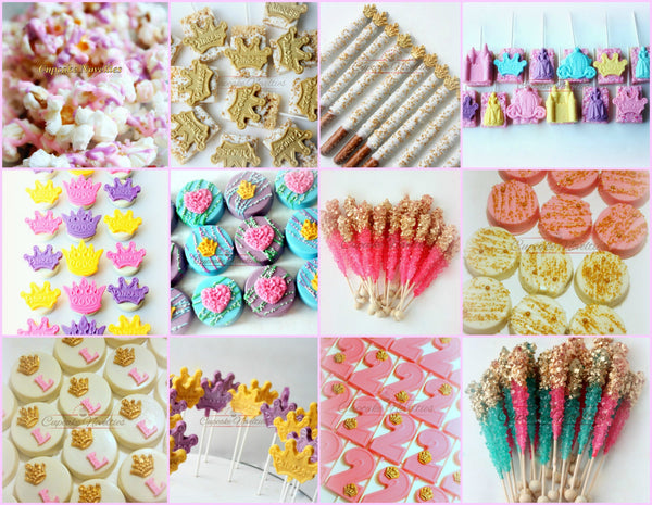 Unicorn Party Princess Cookies Princess Birthday Pink and Gold First Birthday Idea Pink Gold Baby Shower Princess Party Favor Glam Party Gem