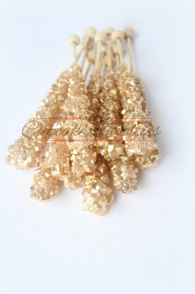 Gold Bridal Shower Gold Baby Shower Gold Wedding Favors Gold Cookies Art Deco Cookies Gold Rock Candy Great Gatsby Party 1920s Party Favor