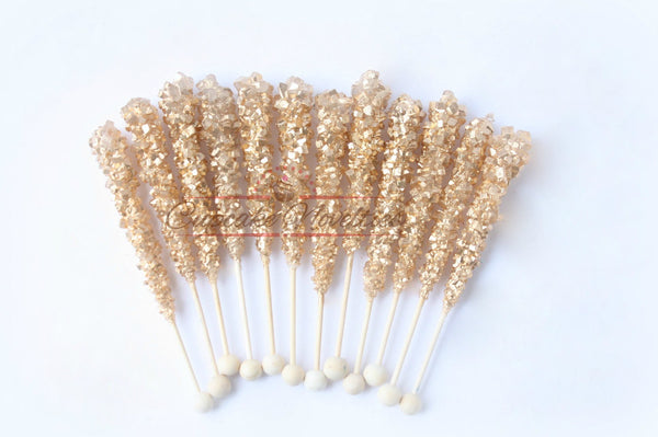 Gold Bridal Shower Gold Baby Shower Gold Wedding Favors Gold Cookies Art Deco Cookies Gold Rock Candy Great Gatsby Party 1920s Party Favor