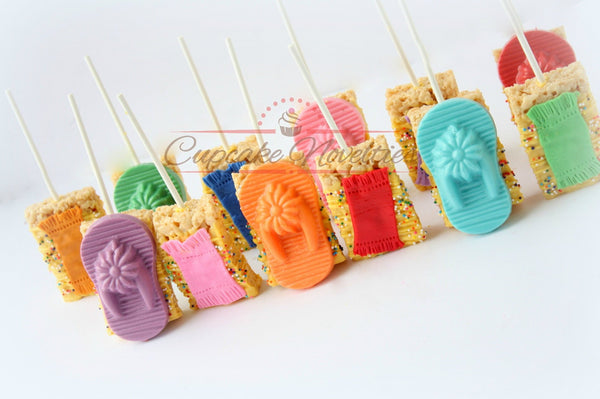 Pool Party Favors Swim Party Cookies Flip Flops Cookies Beach Birthday Beach Party Favors Beach Wedding Favors Beach Cookies Rice Krispies