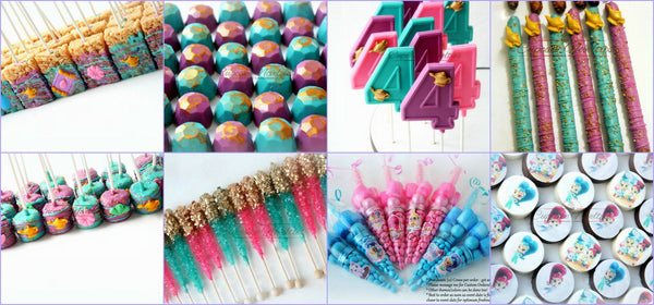 Shimmer and Shine Birthday Mermaid Birthday Princess Birthday Mermaid Party Under the Sea Birthday Teal Pink Wedding Shimmer Shine Cookies