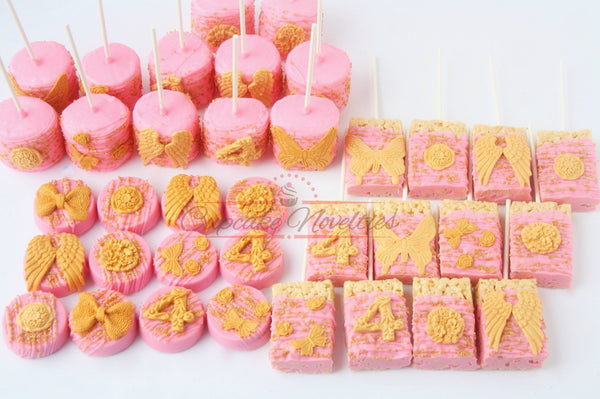 Fairy Tea Party Fairy Birthday Party Fairy Cookies Angel Cookies Fairy Garden Pink Gold Birthday Pink Gold Baby Shower First Communion Favor