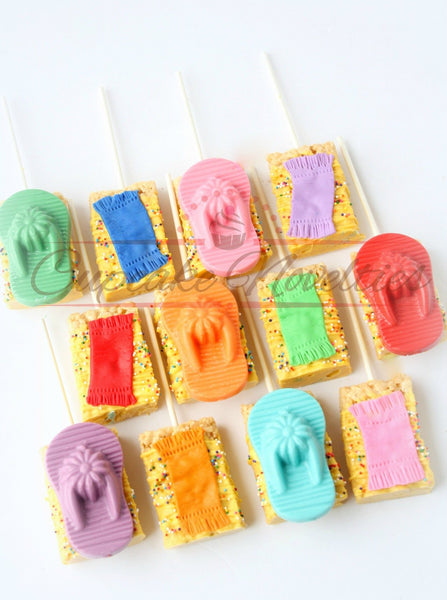 Pool Party Favors Swim Party Cookies Flip Flops Cookies Beach Birthday Beach Party Favors Beach Wedding Favors Beach Cookies Rice Krispies