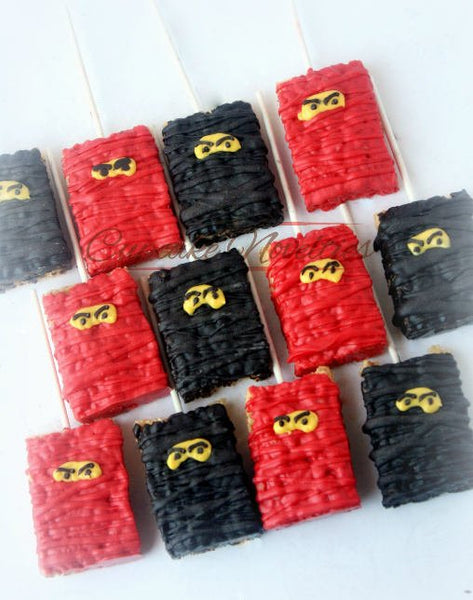 Ninja Birthday Ninja Cookies Martial Arts Birthday Karate Cookies Karate Party Karate Birthday Building Block Ninja Party Favors Martial Art