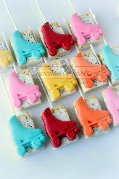 Ice Skating Birthday Roller Skating Birthday Roller Skating Party Favors Ice Skating Cookies Rice Krispie Treats Roller Skate Cookies Favors