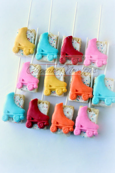 Ice Skating Birthday Roller Skating Birthday Roller Skating Party Favors Ice Skating Cookies Rice Krispie Treats Roller Skate Cookies Favors