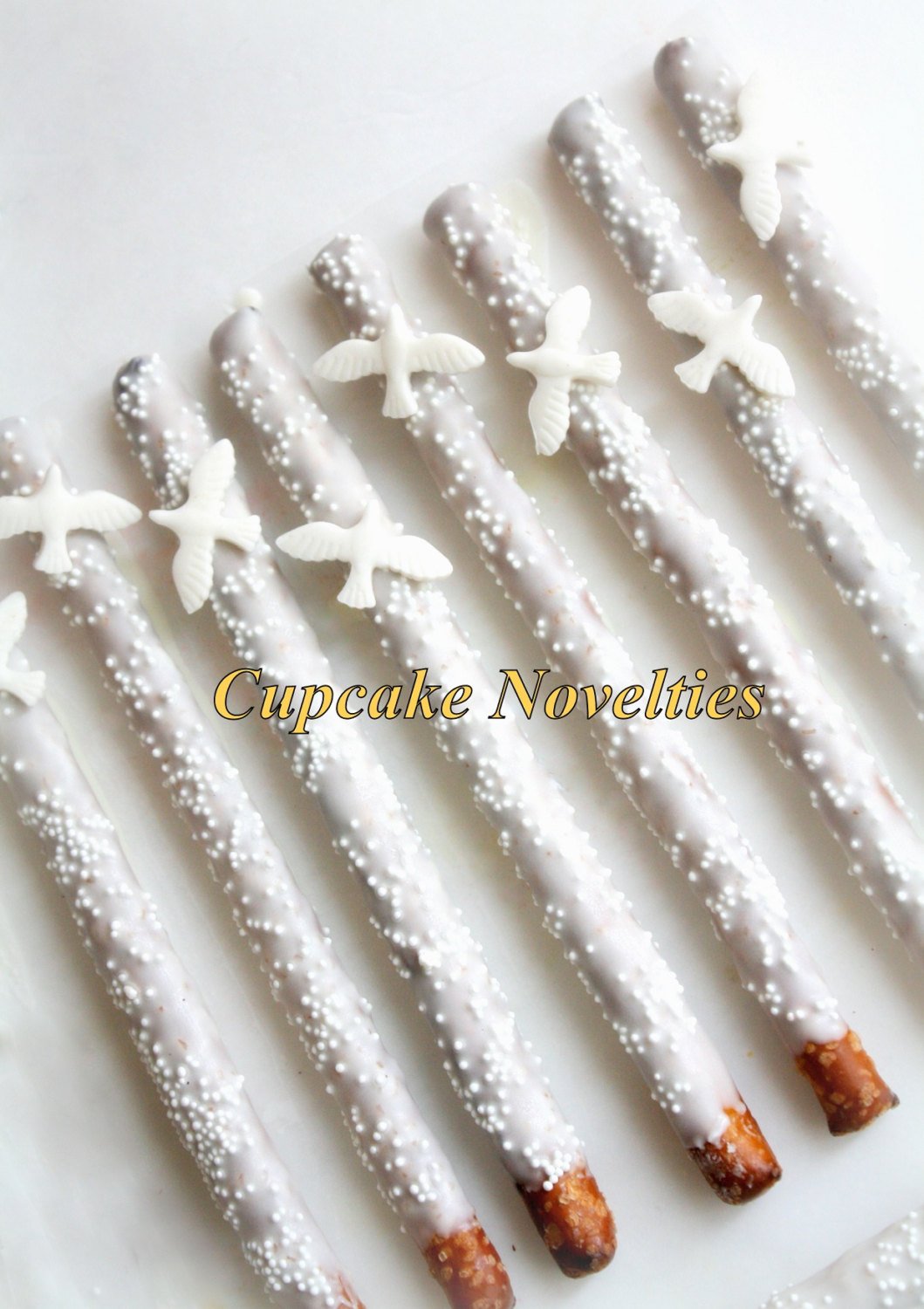 Dove Cookies First Holy Communion Baptism Favors Christening Dove Pretzels Chocolate Dipped Pretzels Cookies Gift Baptism Favors Cross Doves