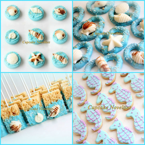 Mermaid Birthday Favors Under the Sea Birthday Bridal Shower Mermaid Cookies Chocolate Oreos Ocean Beach Wedding Mermaid Tail Girl Birthday
