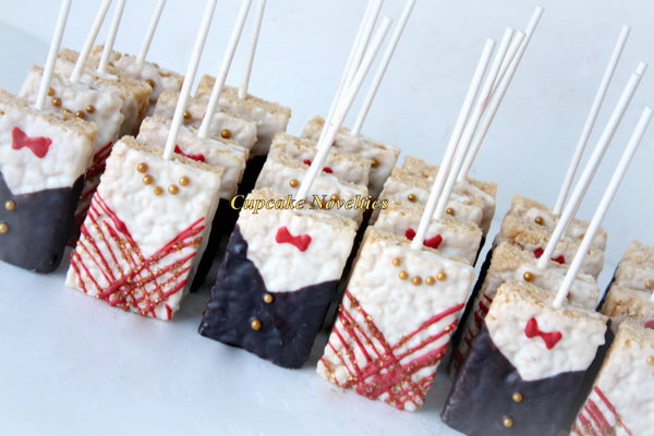 Edible Wedding Favors Bride Groom Rice Krispie Treats 12 Chocolate Dessert Table Rehearsal Bridal Shower Dessert Idea Unique Favors Monogram