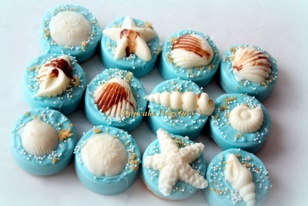Under the Sea Birthday Baby Shower Bridal Shower Seashell Chocolate Covered Oreos Ocean Beach Wedding Mermaid Birthday Favors