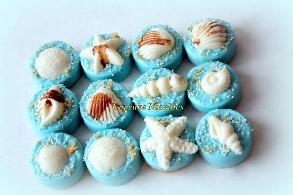 Under the Sea Birthday Baby Shower Bridal Shower Seashell Chocolate Covered Oreos Ocean Beach Wedding Mermaid Birthday Favors