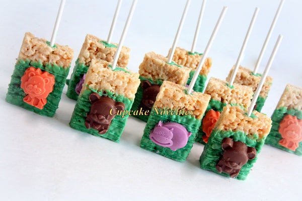 Jungle Birthday Chocolate Rice Krispie Treats Animal Cookies Go Diego Go Jungle Baby Shower Safari Birthday Cookie Jungle Party Favors Zoo