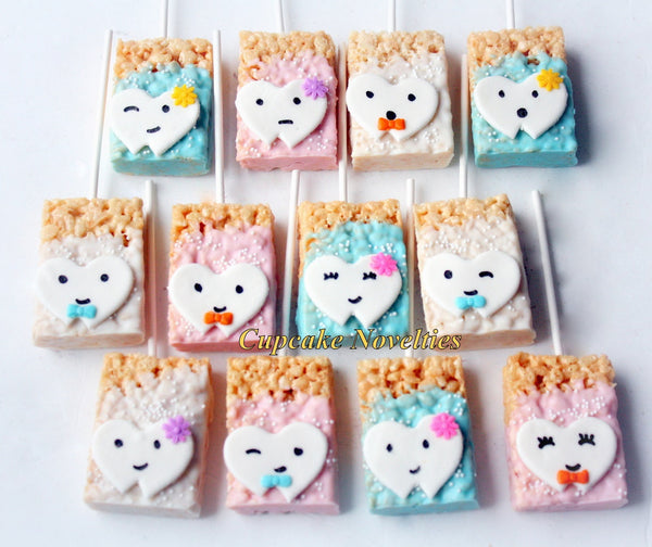 Dentist Gift Tooth Cookies Teeth Chocolate dipped Rice Krispie Treats Dental Hygienist Assistant Tooth Fairy Dental Office Opening Favor