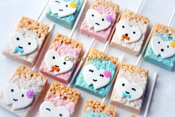 Dentist Gift Tooth Cookies Teeth Chocolate dipped Rice Krispie Treats Dental Hygienist Assistant Tooth Fairy Dental Office Opening Favor