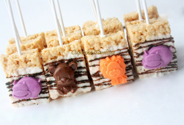 Jungle Birthday Chocolate Rice Krispie Treats Animal Cookies Go Diego Go Jungle Baby Shower Safari Birthday Cookie Jungle Party Favors Zoo