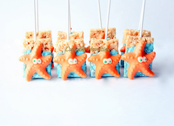Starfish Cookies Under the Sea Party Under the Sea Birthday Baby Shower Starfish Chocolate Rice Krispie Treat Ocean Beach Wedding Favor Idea