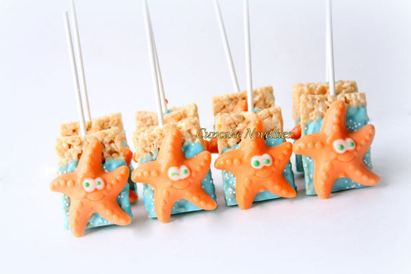 Starfish Cookies Under the Sea Party Under the Sea Birthday Baby Shower Starfish Chocolate Rice Krispie Treat Ocean Beach Wedding Favor Idea