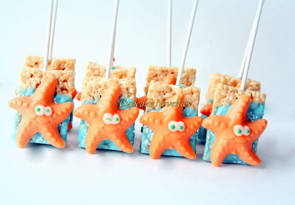 Starfish Cookies Under the Sea Party Under the Sea Birthday Baby Shower Starfish Chocolate Rice Krispie Treat Ocean Beach Wedding Favor Idea