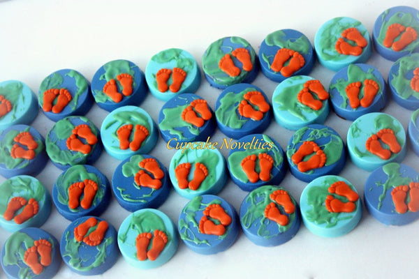 Earth Cookies Astronaut Birthday Rocket Birthday Earth Chocolate Oreos Welcome Baby Shower Travel Favors Party Idea Globe Map Space Birthday