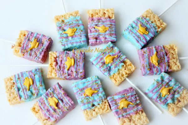 Princess Jasmine Birthday Party Favors Jasmine Birthday Genie Lamp Marshmallows Chocolate Rice Krispie Alladin Birthday Jasmine Cookies Lamp