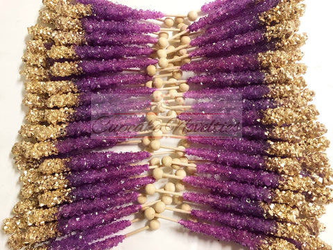 Purple Gold Birthday Pink Gold Birthday Purple Gold Wedding Favors Gold Rock Candy Pink Gold Baby Shower Gold Bridal Shower Dessert Table