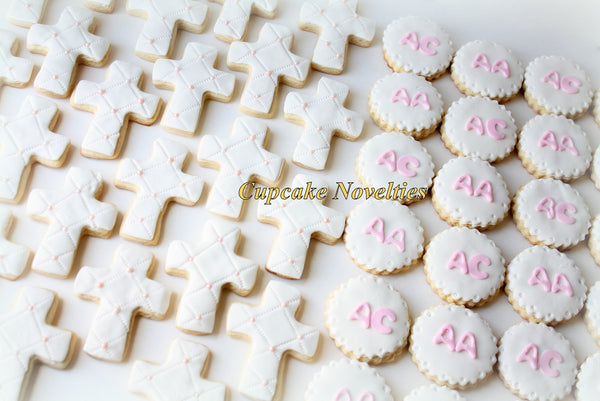 First Holy Communion Baptism Christening Cross Cookies Gifts Custom Decorated Sugar Cookies Edible Christian Baptism Favors Dessert