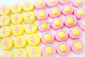 Pineapple Cookies Flamingo Favors Pineapple Chocolate Oreos Tropical Party Luau Cookies Luau Birthday Lets Flamingle Summer Party Luau Party