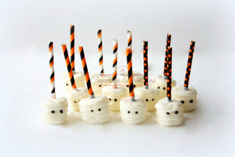 Halloween Cookies Halloween Favors Halloween Decorations Halloween Marshmallows Mummy Cookies Mummy Marshmallows Trick or Treat Mummies Boo