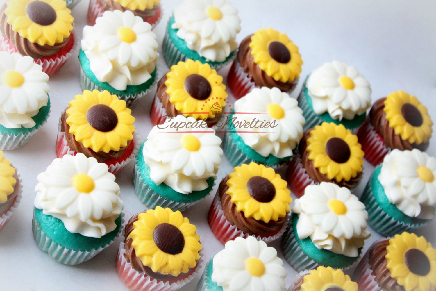 Cowgirl Birthday Party Spring Cupcakes Rustic Sunflower Cupcakes Daisy Cupcakes Toppers Garden Cupcake Toppers Mothers Day Cupcake Toppers